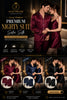 Premium Nighty Suit Satin Silk Couple Pajama Set – Luxurious Matching Night Wear For Men & Women (3 Pcs)