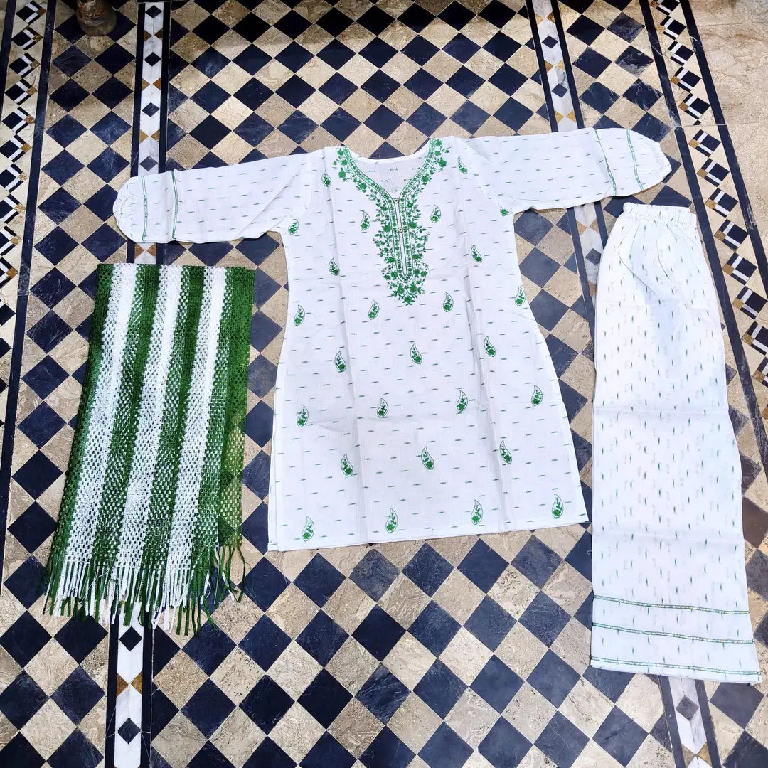 14 Aug 3 Pcs Women’s Stiched Fancy Suite