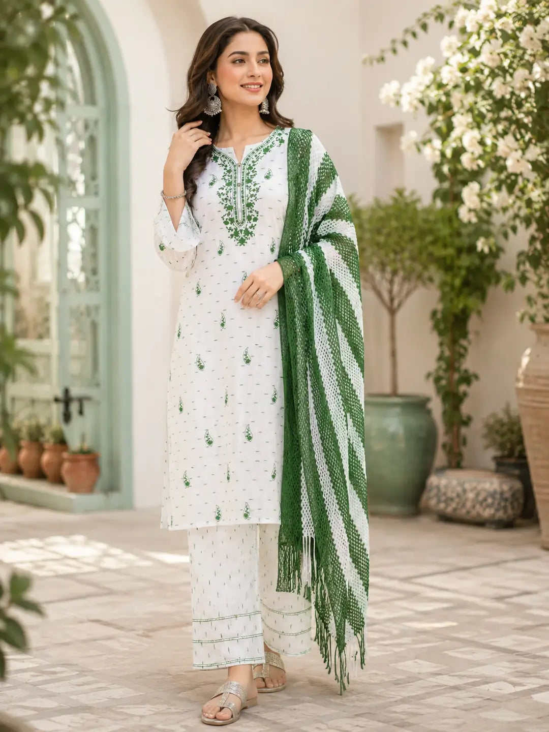 14 Aug 3 Pcs Women’s Stiched Fancy Suite