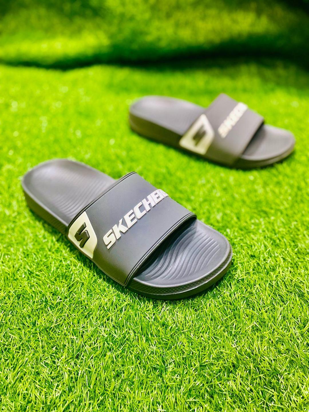 Men’s Casual Slippers PU Leather Grey Size 7-10