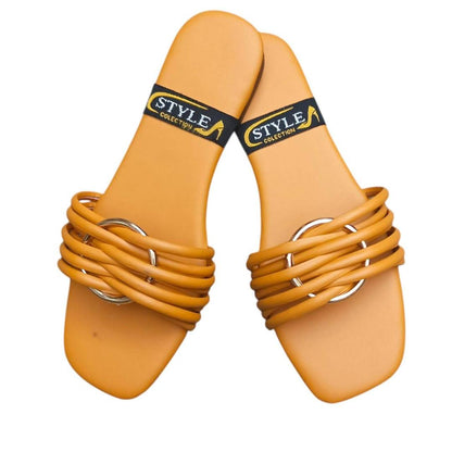 Women PVC Casual Sandals Mustard Colour Multi Sizes