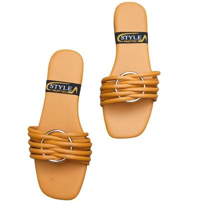 Women PVC Casual Sandals Mustard Colour Multi Sizes