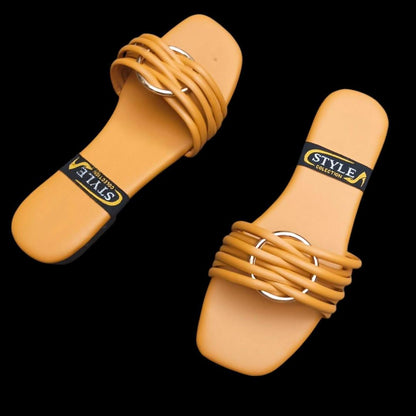 Women PVC Casual Sandals Mustard Colour Multi Sizes