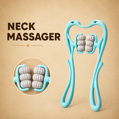 6 Wheel Pressure Point Neck Massager Relieve Neck, Back And Shoulder Pain (Random Color)