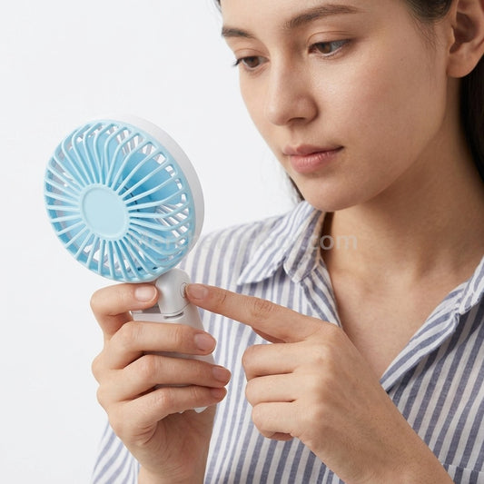 Portable Desk Fan White Foldable ABS Lightweight