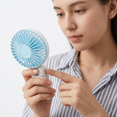 Portable Desk Fan White Foldable ABS Lightweight