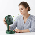 Rechargeable Green Desk Fan with Base & Foldable Design