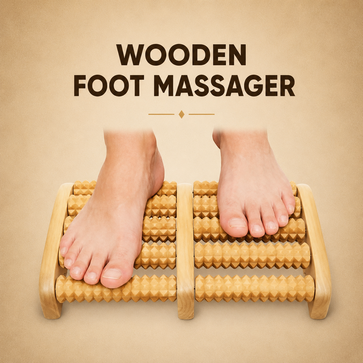 Wooden Sticks Roller Foot Massager Durable Natural Wood Design For Relaxation Stress Relief And Improved Blood Circulation