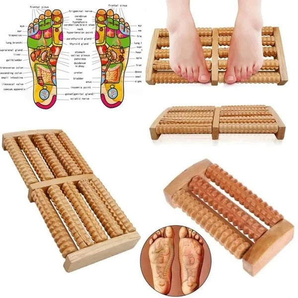 Wooden Sticks Roller Foot Massager Durable Natural Wood Design For Relaxation Stress Relief And Improved Blood Circulation