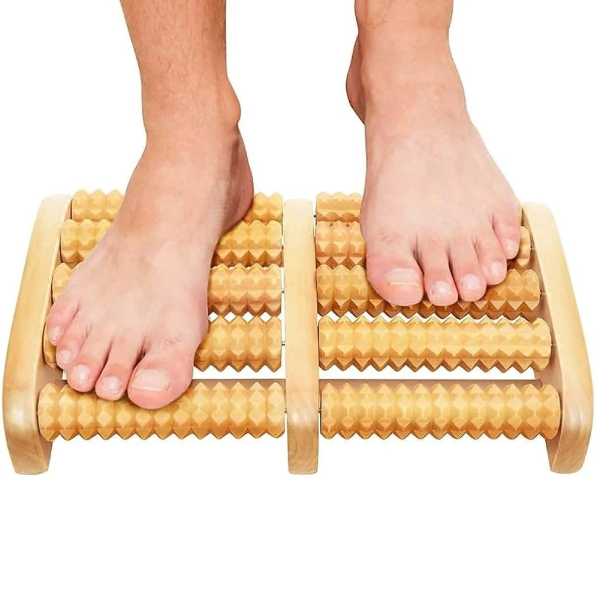 Wooden Sticks Roller Foot Massager Durable Natural Wood Design For Relaxation Stress Relief And Improved Blood Circulation